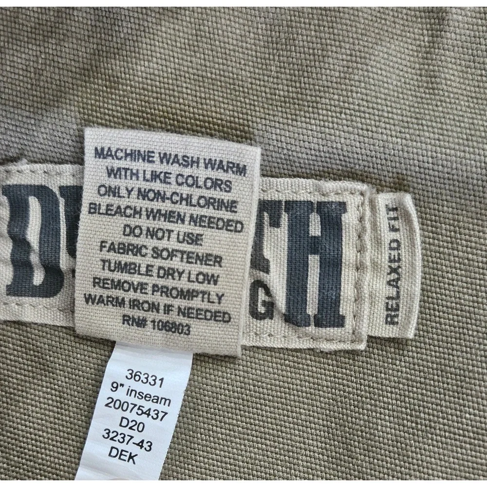 Duluth Trading Co Flex Fire Hose Cargo Shorts Mens 48 Khaki Tan Workwear Hiking